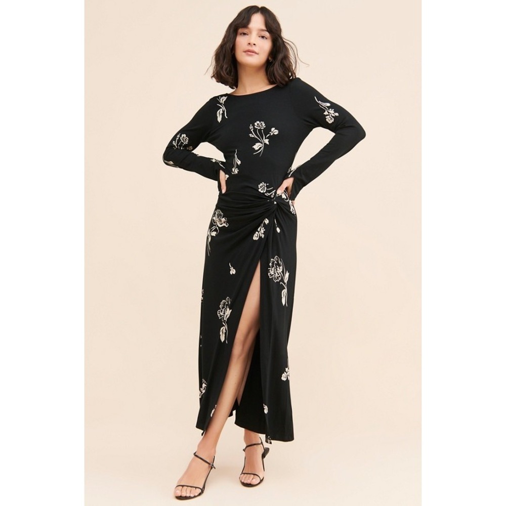 Free People Love And Be Loved Midi Dress Womens XS Floral Feminine Slit